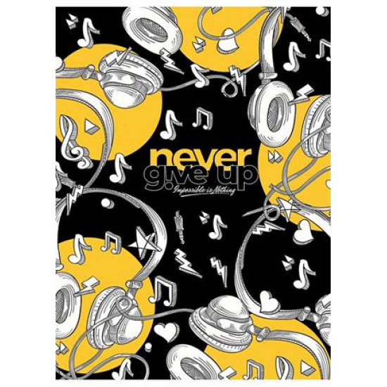 Füzet, tűzött, A5, vonalas, 80 lap, SHKOLYARYK "Never give up", vegyes