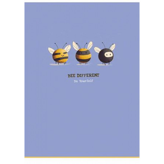 Füzet, tűzött, A4, vonalas, 80 lap, SHKOLYARYK "Bee Different", vegyes