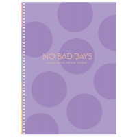 Spirálfüzet, B5, kockás, 80 lap, keményfedeles, SHKOLYARYK "No bad days", vegyes Spirálfüzet, B5, kockás, 80 lap, keményfedeles, SHKOLYARYK "No bad days", vegyes