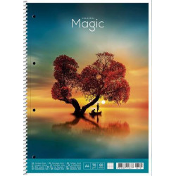 Spirálfüzet, A4+, kockás, 80 lap, SHKOLYARYK "Colourful magic", vegyes
