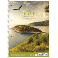 Spirálfüzet, A4+, kockás, 80 lap, SHKOLYARYK "Travel", vegyes Spirálfüzet, A4+, kockás, 80 lap, SHKOLYARYK "Travel", vegyes
