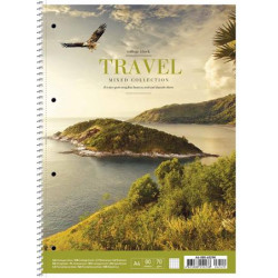 Spirálfüzet, A4+, kockás, 80 lap, SHKOLYARYK "Travel", vegyes