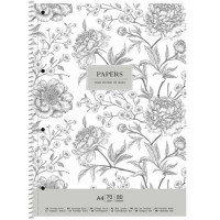 Spirálfüzet, vonalas, A4+, 80 lap, SHKOLYARYK "Vintage flowers", vegyes Spirálfüzet, vonalas, A4+, 80 lap, SHKOLYARYK "Vintage flowers", vegyes