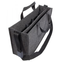 Irodai válltáska, vállpánttal, L méret, 50x28x15 cm, SIGEL "Classic", sötétszürke