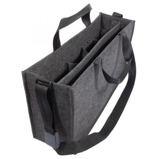 Irodai válltáska, vállpánttal, L méret, 50x28x15 cm, SIGEL "Classic", sötétszürke