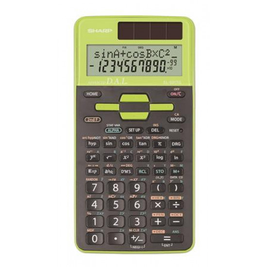 Számológép, tudományos, 273 funkció, SHARP "EL-531", zöld