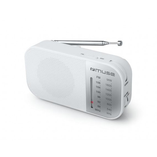 Rádió, hordozható, MUSE, "M-025RW", fehér