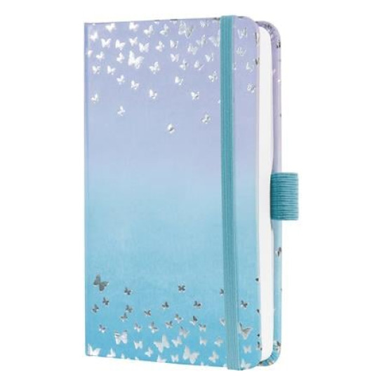 Naptár, A6, heti, 2027, kemény borító, SIGEL "Jolie", Butterfly Confetti Sky