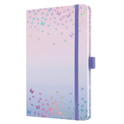 Naptár, A5, heti, 2027, kemény borító, SIGEL "Jolie", Butterfly Confetti Candy