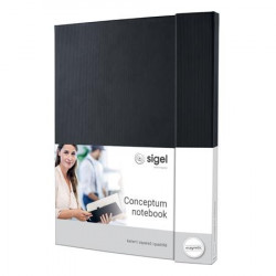 Jegyzetfüzet, exkluzív, A4+, kockás, 97 lap, mágneses záródású, keményfedeles, SIGEL "Conceptum", fekete Jegyzetfüzet, exkluzív, A4+, kockás, 97 lap, mágneses záródású, keményfedeles, SIGEL "Conceptum", fekete