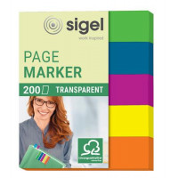 Jelölőcímke, műanyag, 5x40 lap, 12x50 mm, SIGEL "615", vegyes szín Jelölőcímke, műanyag, 5x40 lap, 12x50 mm, SIGEL "615", vegyes szín