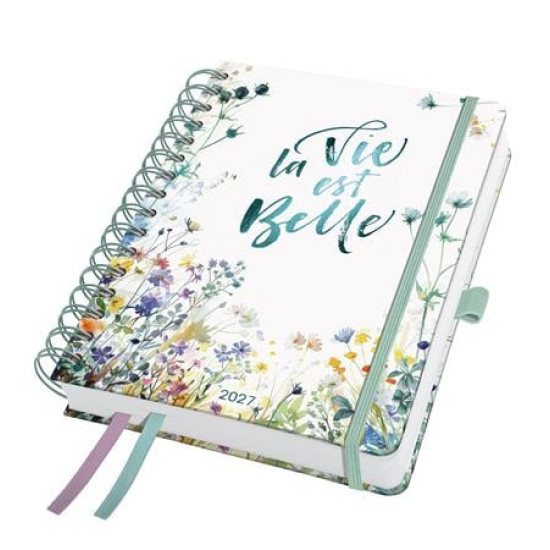 Naptár, spirál, A5, heti, 2027, kemény borító, SIGEL "Jolie", Summer Tangle