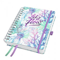 Naptár, spirál, A5, heti, 2026, kemény borító, SIGEL "Jolie", Let it flow