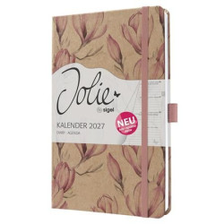 Naptár, A5, heti, 2027, kemény borító, SIGEL "Jolie",  Magnolia Dreams