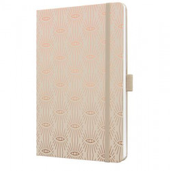 Jegyzetfüzet, exkluzív, A5, vonalas, 87 lap, keményfedeles, SIGEL "Jolie", bézs
