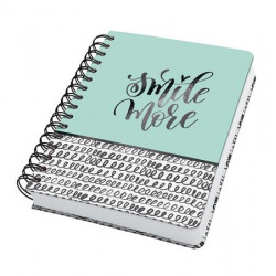 Spirálfüzet, 168x215 mm, pontrácsos, 120 lap, keményfedeles, SIGEL "Jolie",  Curly Mint