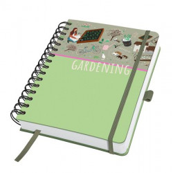Spirálfüzet, 168x215 mm, sima, 120 lap, keményfedeles, SIGEL "Jolie Garden Love"