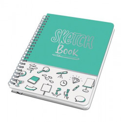 Spirálfüzet, 162x215 mm, pontrácsos, 60 lap, keményfedeles, SIGEL "Jolie", Sketch Book Spirálfüzet, 162x215 mm, pontrácsos, 60 lap, keményfedeles, SIGEL "Jolie", Sketch Book