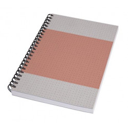 Spirálfüzet, A5, pontrácsos, 80 lap, puhafedeles, SIGEL "Quicknote", korall-szürke
