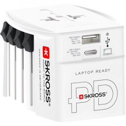 Adapter, világutazóknak, 1xUSB-A, 1xUSB-C PD, 65W, USB-C kábel, SKROSS Adapter, világutazóknak, 1xUSB-A, 1xUSB-C PD, 65W, USB-C kábel, SKROSS