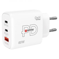 Hálózati töltő, 1xUSB-A, 2xUSB-C, PD, 65W, GaN, SKROSS Hálózati töltő, 1xUSB-A, 2xUSB-C, PD, 65W, GaN, SKROSS