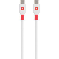 Töltőkábel, USB-C/USB-C, 1,2m, SKROSS, fehér
