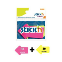 Jelölőcímke, nyíl, műanyag, 2x30lap, 76x50mm, STICK N, neon színek Jelölőcímke, nyíl, műanyag, 2x30lap, 76x50mm, STICK N, neon színek