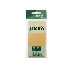 Öntapadó jegyzettömb, 38x51 mm, 3x100 lap, STICK N, pasztell színek