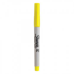 Alkoholos marker, 0,5 mm, kúpos, SHARPIE "Ultra Fine Point", sárga