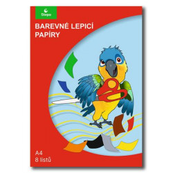 Színes papír, A4 , öntapadó, 8 lap, STEPA, vegyes színek