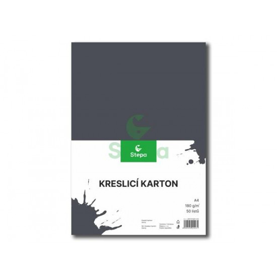 Rajzlap, A4, 180g, 50 lap, STEPA, fekete