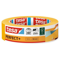Festő- és mázolószalag, 30 mm x 50 m, TESA "Perfect+", narancssárga