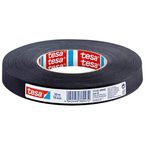 Ragasztószalag, textil erősítésű, 19 mm x 50 m, TESA "Extra Power", fekete