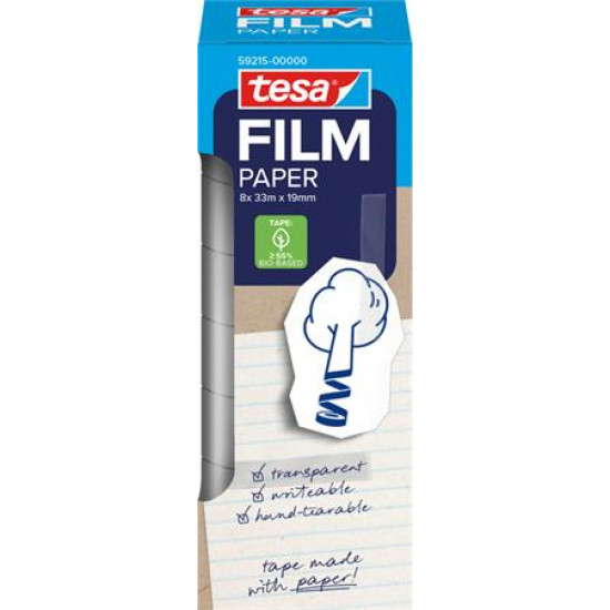 Ragasztószalag, írható, papír, 19 mm x 33 m, TESA "Tesafilm", átlátszó