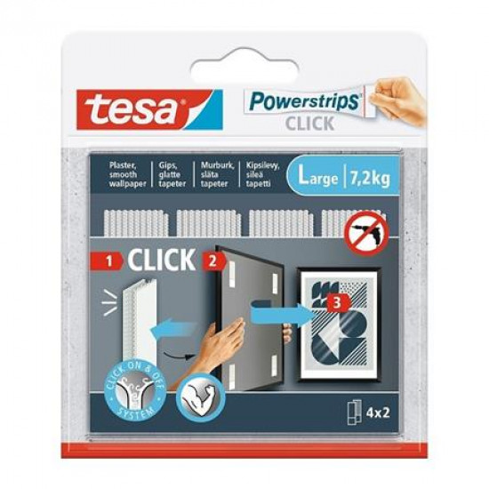 Akasztó, öntapadó, M méret, TESA "Powerstrips CLICK" Akasztó, öntapadó, M méret, TESA "Powerstrips CLICK"