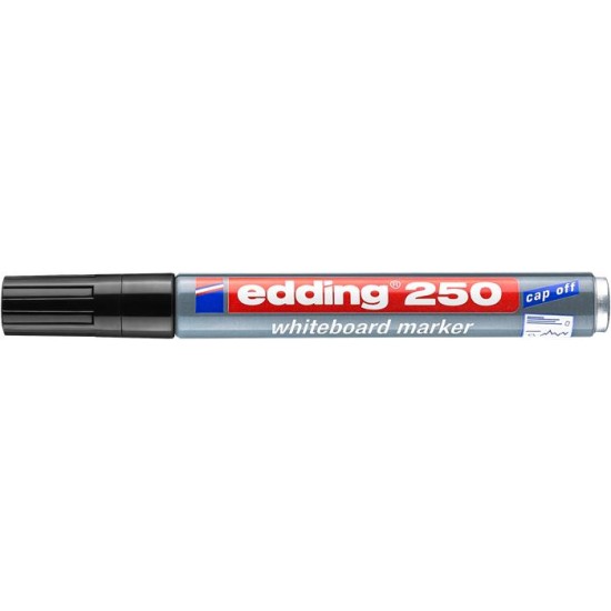 Tábla- és flipchart marker, 1-3 mm, kúpos, EDDING "250", fekete