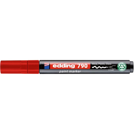 Lakkmarker, 2-3 mm, PCR, EDDING "790", piros