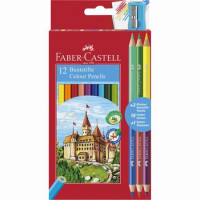 Színes ceruza készlet, hatszögletű, FABER-CASTELL, 12 különböző szín + 3 db bicolor ceruza Színes ceruza készlet, hatszögletű, FABER-CASTELL, 12 különböző szín + 3 db bicolor ceruza