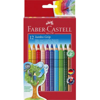 Színes ceruza készlet, háromszögletű, FABER-CASTELL "Jumbo Grip", 12 különböző szín + hegyező Színes ceruza készlet, háromszögletű, FABER-CASTELL "Jumbo Grip", 12 különböző szín + hegyező
