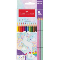 Színes ceruza készlet, hatszögletű, FABER-CASTELL"Unikornis" 10+3 különböző szín