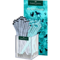 Grafitceruza display, HB, háromszögletű, FABER-CASTELL "Dogs & Cats", vegyes minta