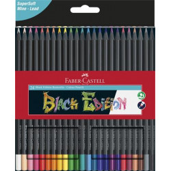 Színes ceruza készlet, háromszögletű, FABER-CASTELL "Black Edition",  24 különböző szín