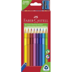 Színes ceruza készlet, háromszögletű, FABER-CASTELL "Jumbo", 10 különböző szín
