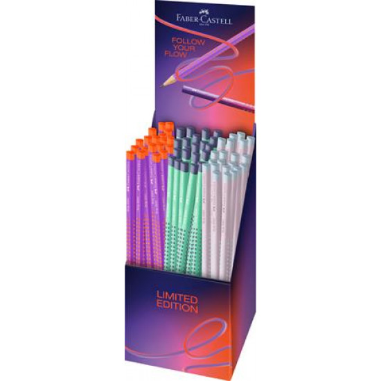Grafitceruza display, B, háromszögletű, FABER-CASTELL "Grip 2001 Flow", vegyes színek Grafitceruza display, B, háromszögletű, FABER-CASTELL "Grip 2001 Flow", vegyes színek