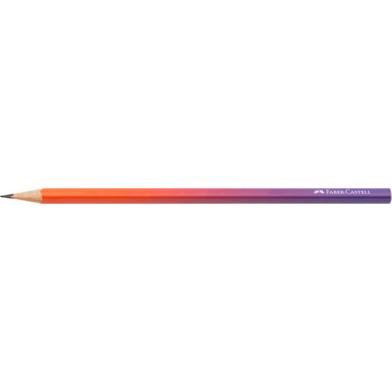 Grafitceruza, B, háromszögletű, FABER-CASTELL "Flow", piros-lila