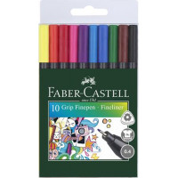 Tűfilc készlet, 0,4 mm, FABER-CASTELL "Grip", 10 különböző szín Tűfilc készlet, 0,4 mm, FABER-CASTELL "Grip", 10 különböző szín