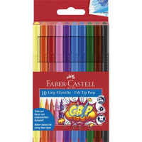 Filctoll készlet, háromszögletű, FABER-CASTELL "Grip", 10 különböző szín Filctoll készlet, háromszögletű, FABER-CASTELL "Grip", 10 különböző szín