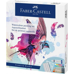 Akvarell festékkészlet, tubusos, kiegészítőkkel, FABER-CASTELL "Creative Studio", 12 különböző szín Akvarell festékkészlet, tubusos, kiegészítőkkel, FABER-CASTELL "Creative Studio", 12 különböző szín