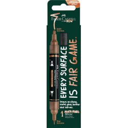 Dekormarker, 0,8/3,0 mm, kétvégű, tükörhatású, FABER-CASTELL "Multimark Mirror", réz