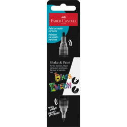 Dekormarker, 1,0/3,0 mm, kétvégű, akril, FABER-CASTELL "Shake&Paint", fekete